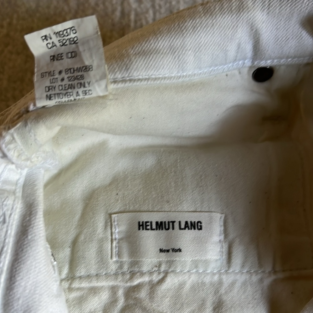 Helmut Lang Straight Boot Cut Mid Rise Jean White 24 - Picture 6 of 14